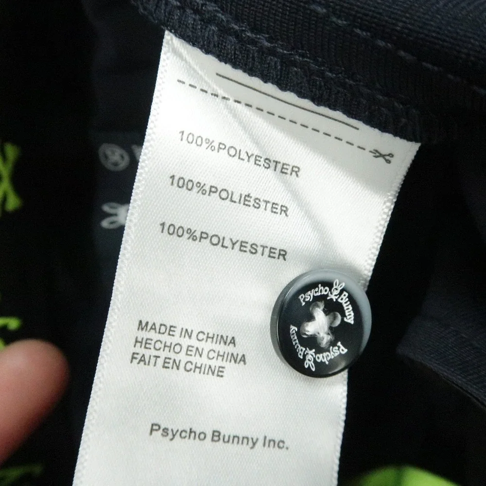 Psycho Bunny Pants Mens 30x32 Blue Chino Trouser Golf Stretch Zip Pocket Slim